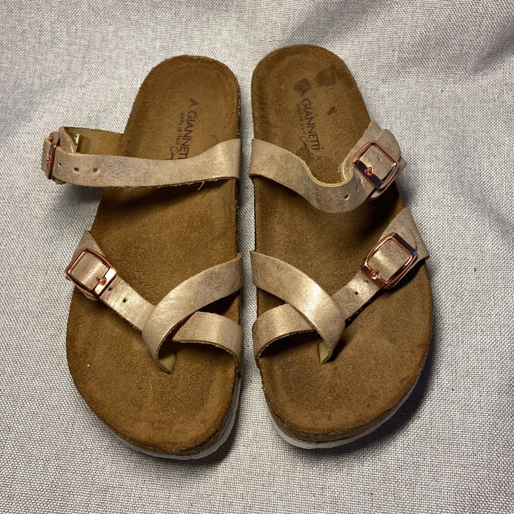 A Giannetti Synthetic Leather Mules Sandal Cork Footbed. Size 8,5 - Picture 7 of 8